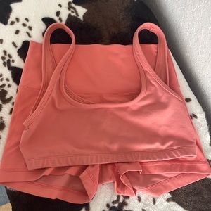 Pink Aritzia ButterSoft TNA Workout Set